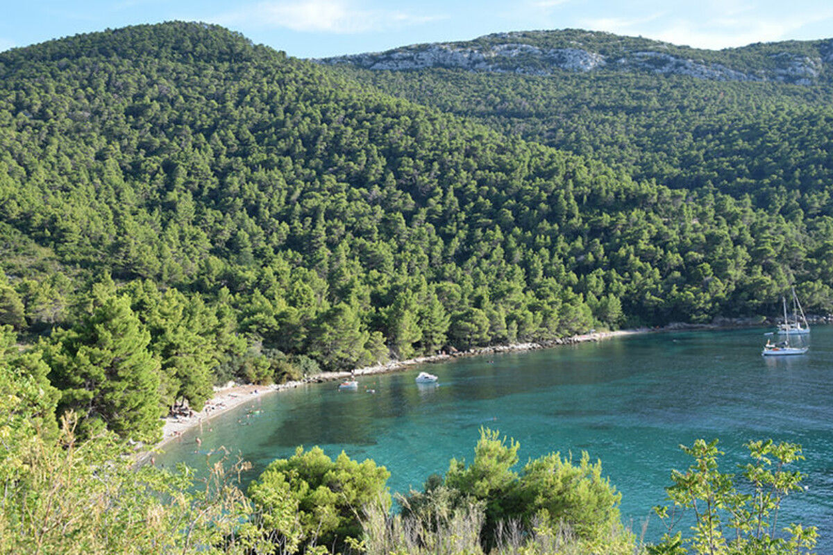 Poluotok Pelješac i pogled na plažu Vučine