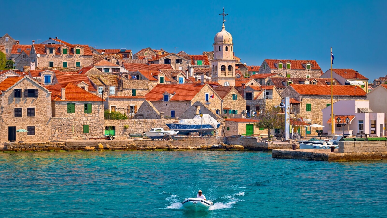 Prvic,Sepurine,Waterfront,And,Stone,Architecture,View,,Sibenik,Archipelago,Of