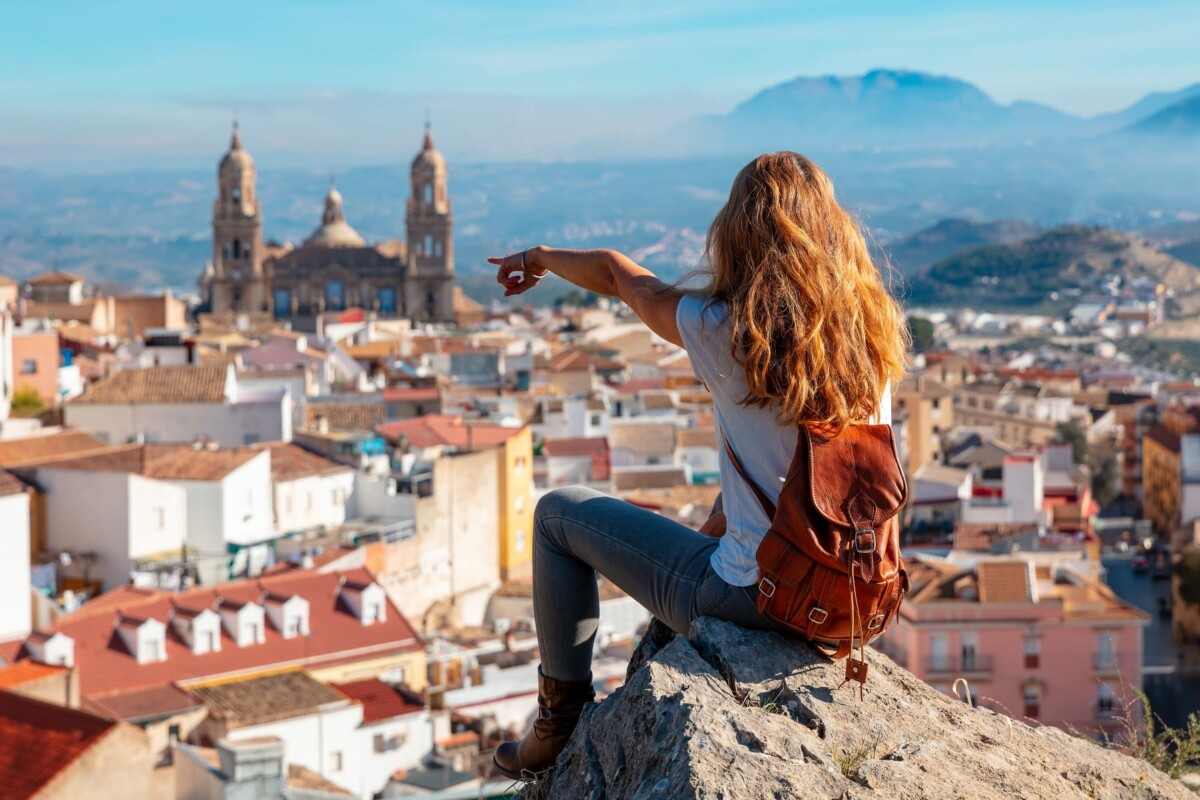 žena, turist, andaluzija