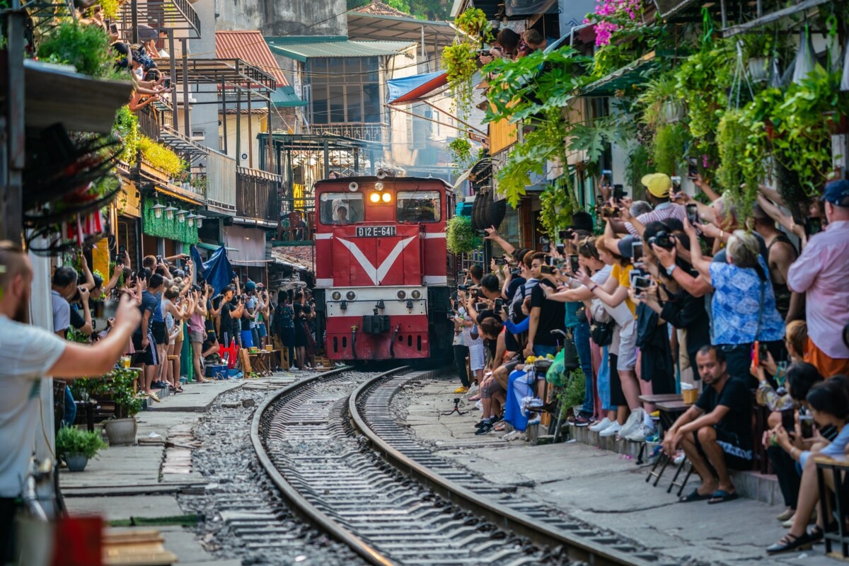 Hanoi,Vietnam, train, street