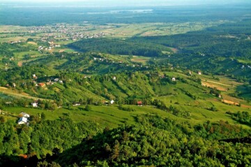 Pgled iz zraka na Turopolje i šumu Turopoljski lug