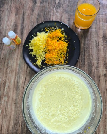 Priprema sastojaka za pincu, citrusi i mlijeko u zdjeli