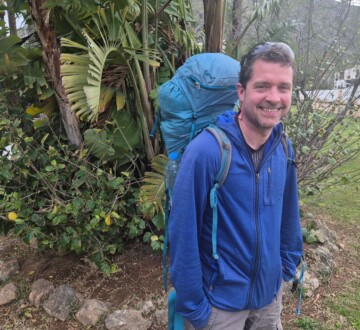 Znanstvenik Christoph Gebeshuber iz Austrije na Mallorci s ruksakom na leđima